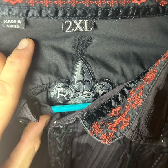 Vintage Roar tribal y2k embroidered button up longsleeve shirt - Picture 6 of 14